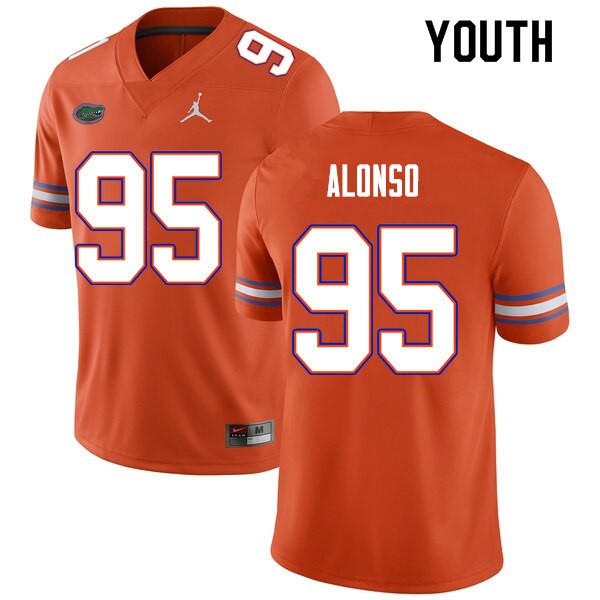 Youth #95 Lucas Alonso Florida Gators College Football Jerseys Orange